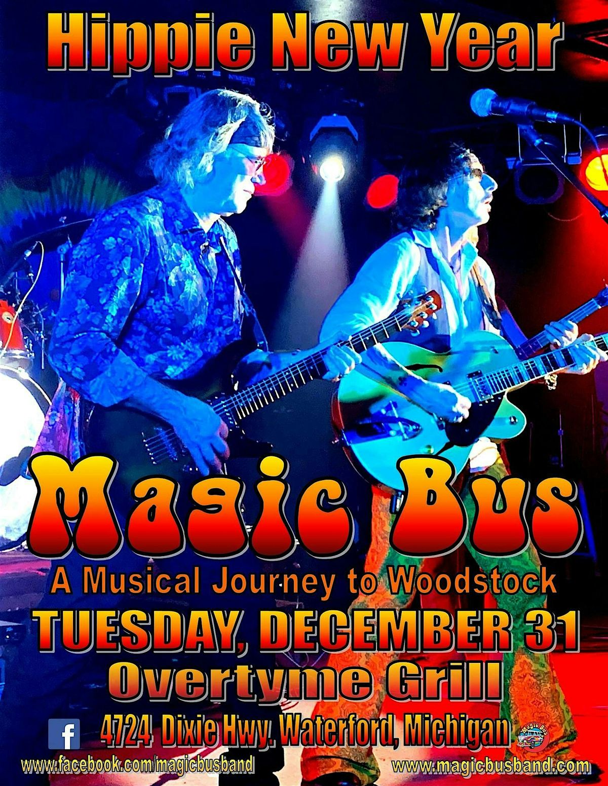 "Hippie New Year" Magic Bus at Overtyme Grill and Taproom New Years Eve