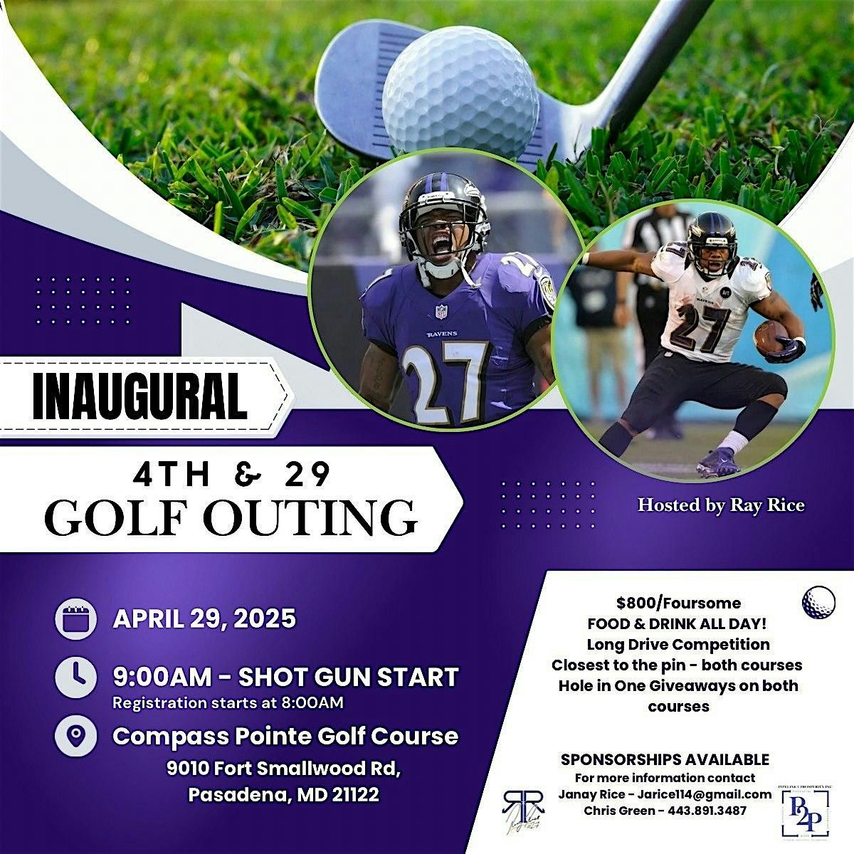 Inaugural 4th and 29 Golf Outing hosted by Ray Rice