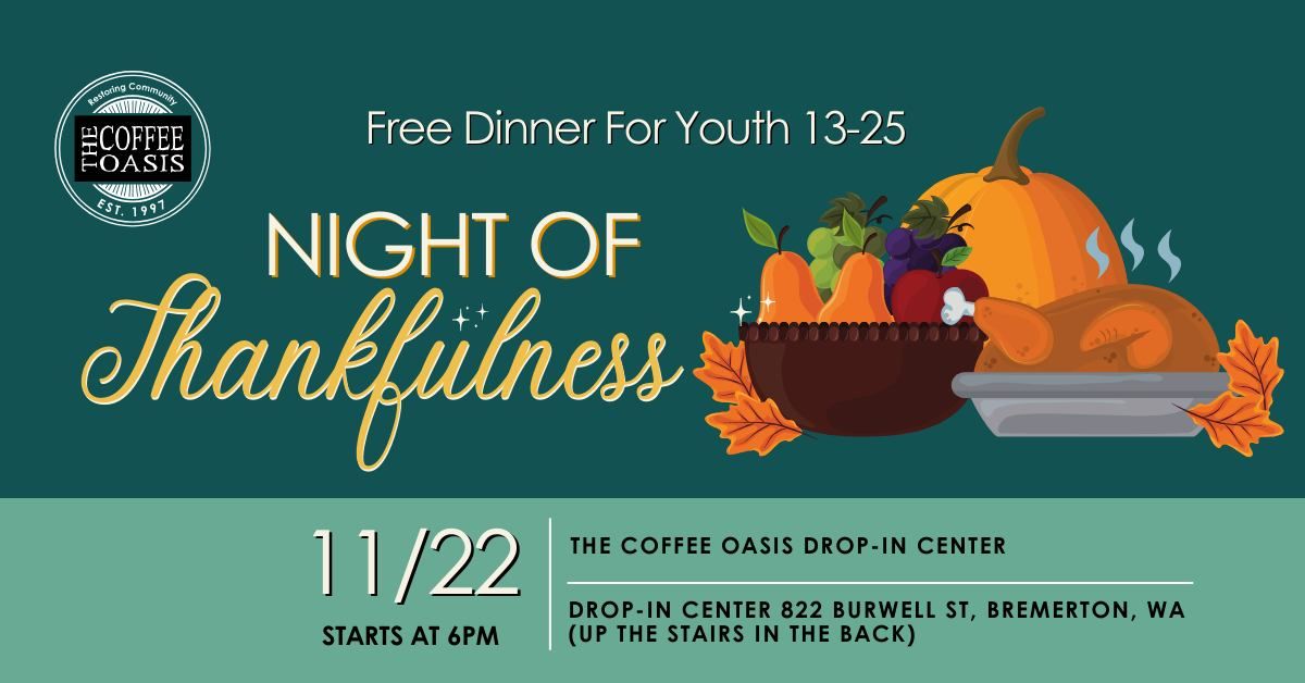 FREE DINNER (ages 13-25) at Night of Thankfulness