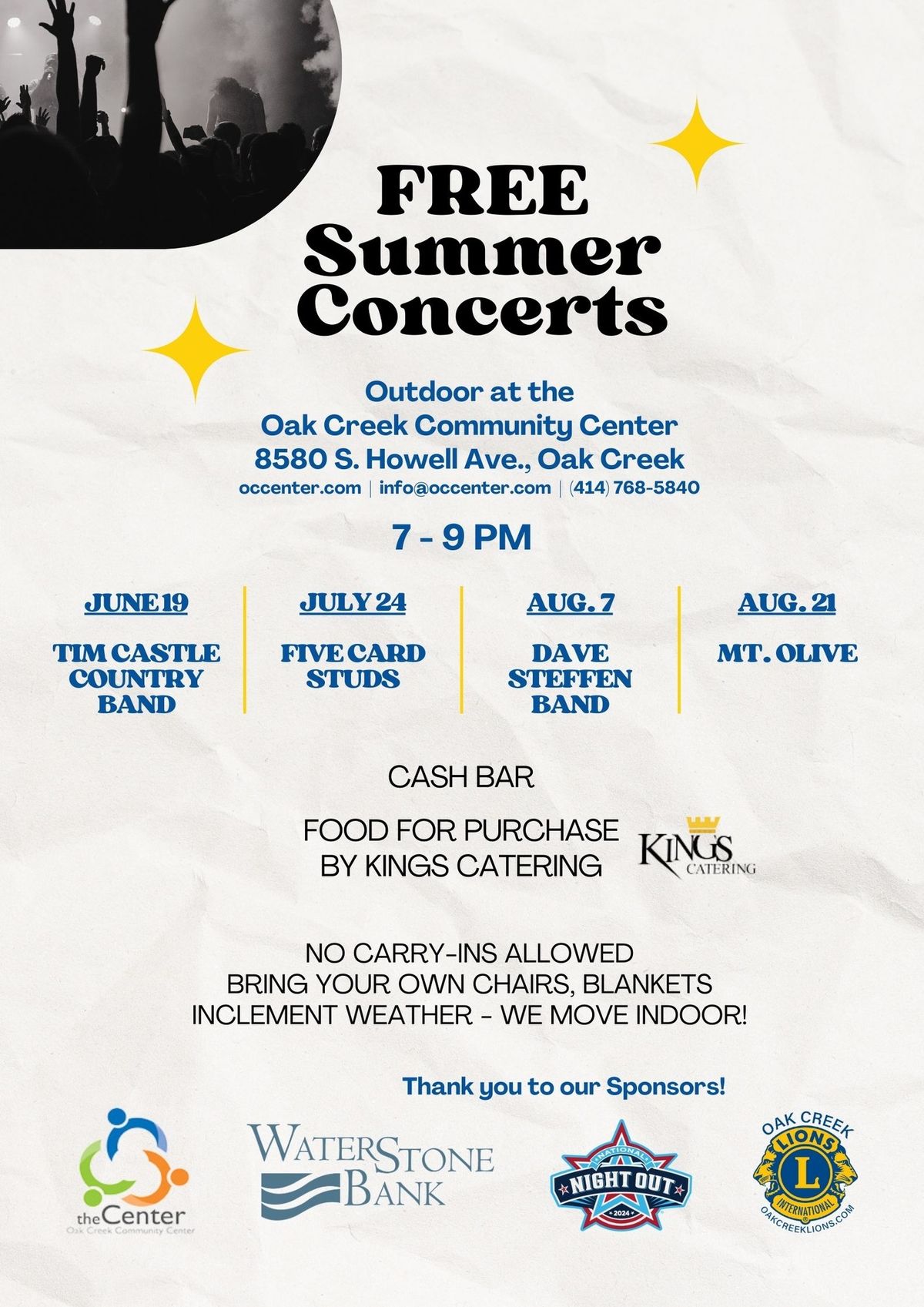 Free Summer Concerts @ the OCCC