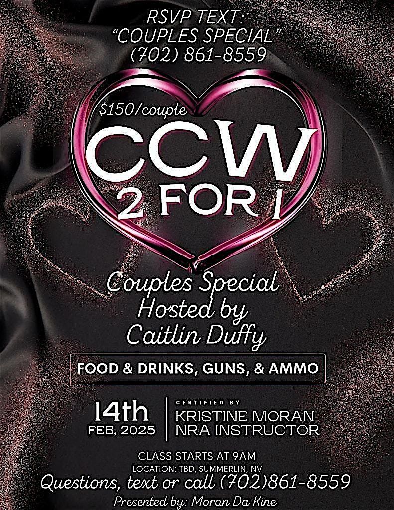 CCW Class - Couples Special - 2 for 1 - $150