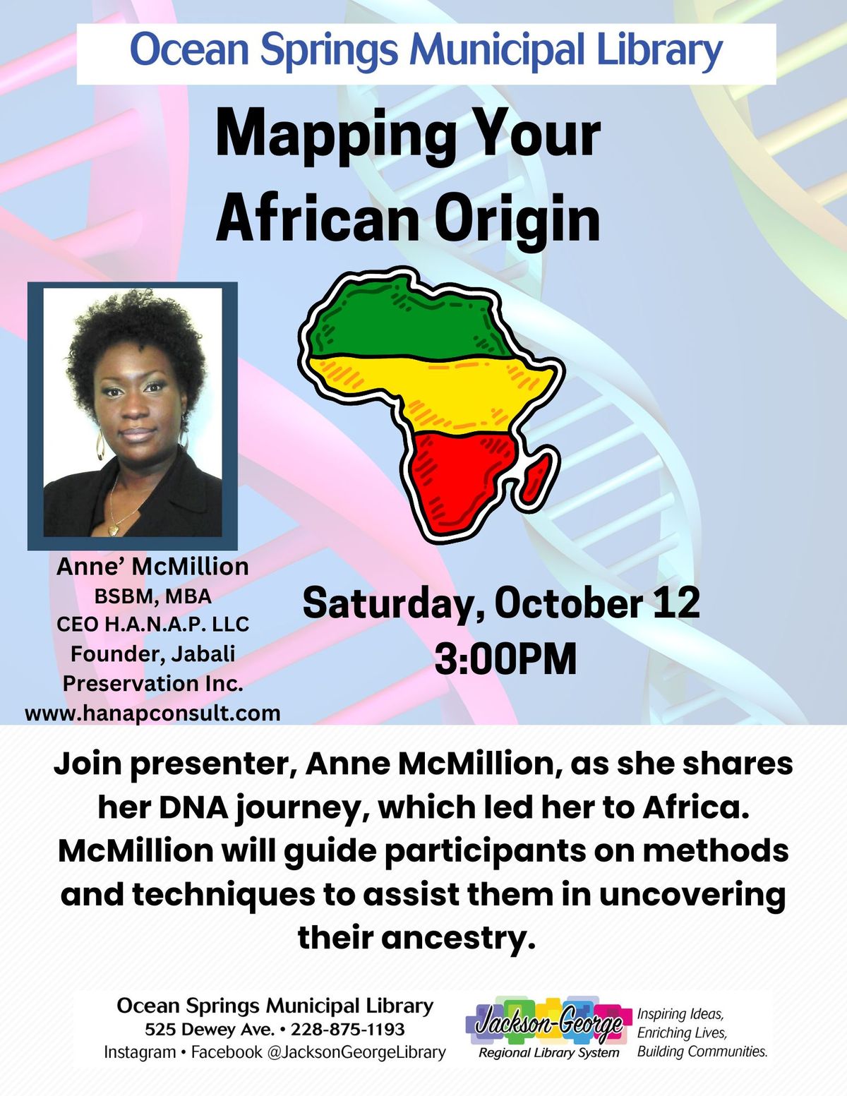 Discover Your Ancestral Roots with Anne' McMillion!