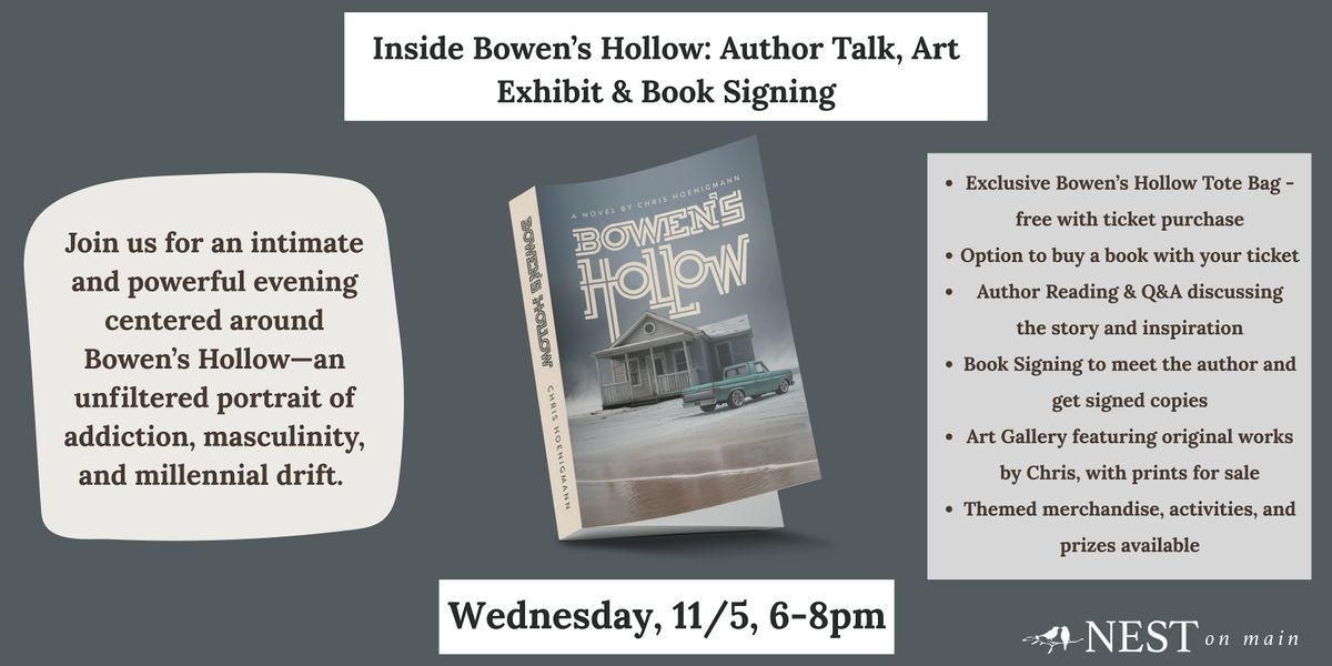 Inside Bowen\u2019s Hollow: Author Talk, Art Exhibit & Book Signing