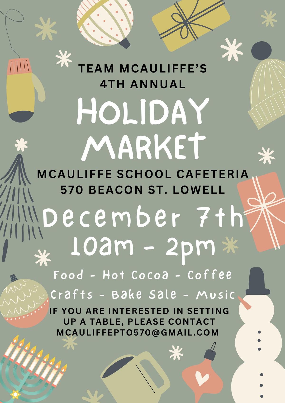 Team McAuliffe's 4th Annual Holiday Market