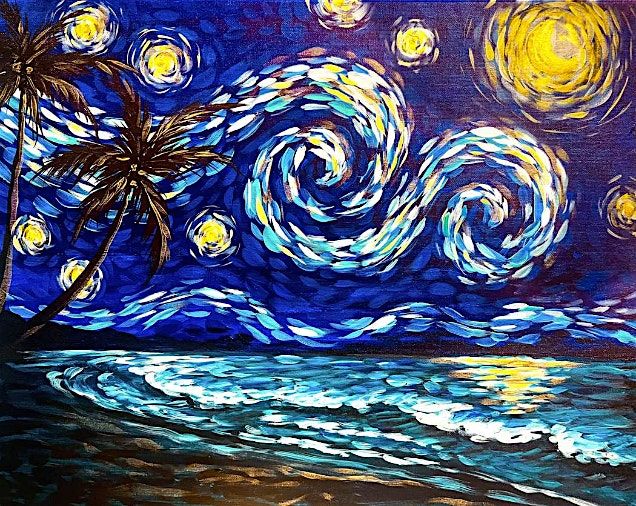 Starry Night at the Beach Sip & Paint