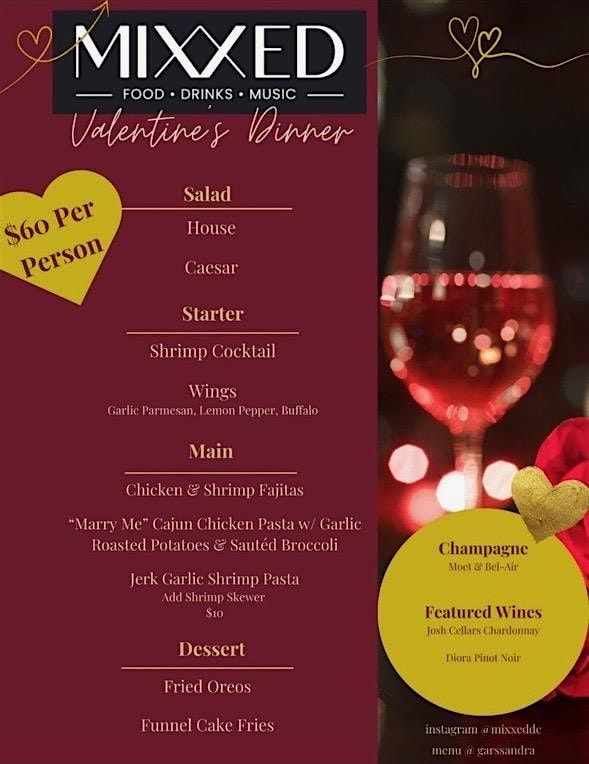 Mixxed Valentines Dinner - Reserve your table online  at Mixxedc.com