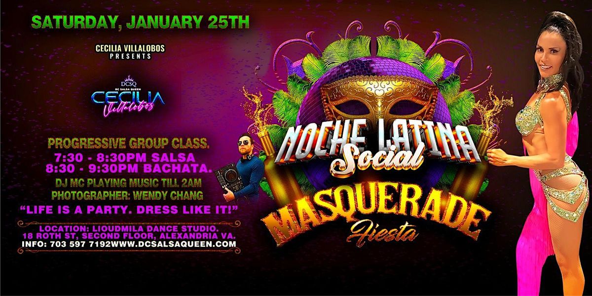 Noche Latina Masquerade Fiesta: Latin Social Dancing & Salsa\/Bachata Class