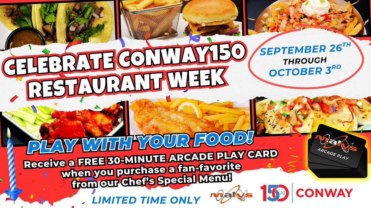 Enjoy Malys Sports Grill during Conway's 150 Restaurant Week