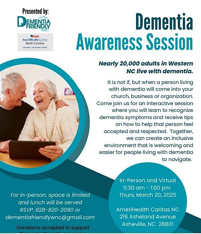 Dementia Awareness Session - Lunch n' Learn w\/ Dementia Friendly