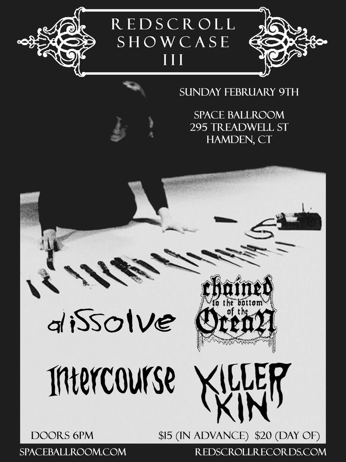 Redscroll Showcase III: CTTBOTO, Dissolve, Intercourse, Killer Kin at Space Ballroom