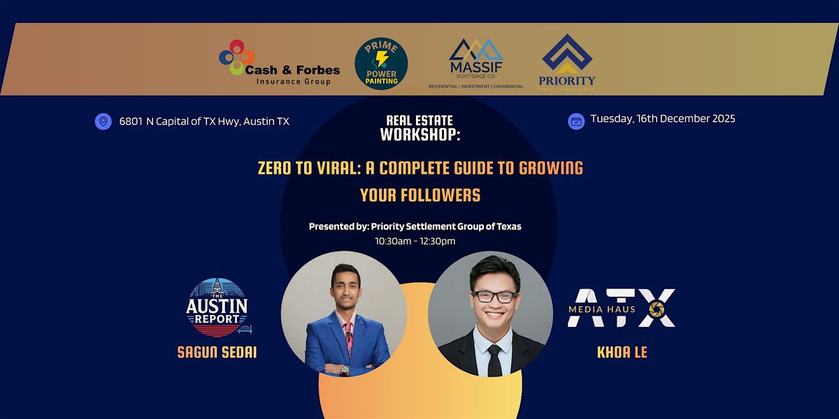 Real Estate Workshop:  Zero To Viral - A complete Guide 0-18k in 4 months!