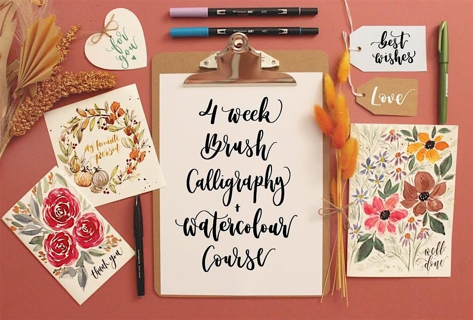 4 Week Brush Calligraphy & Watercolour Course