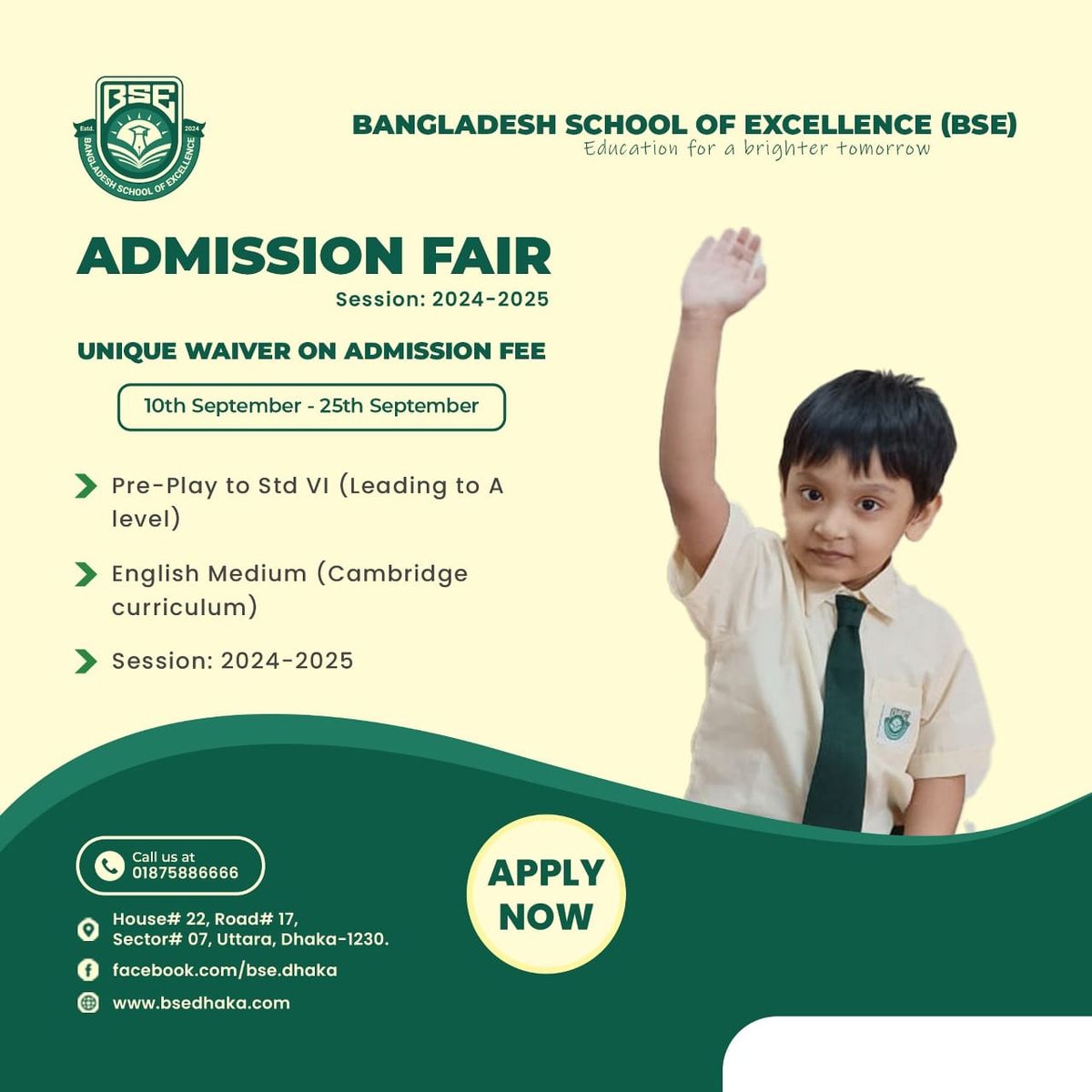 Admissions Open for Preschool and PG - STD 6