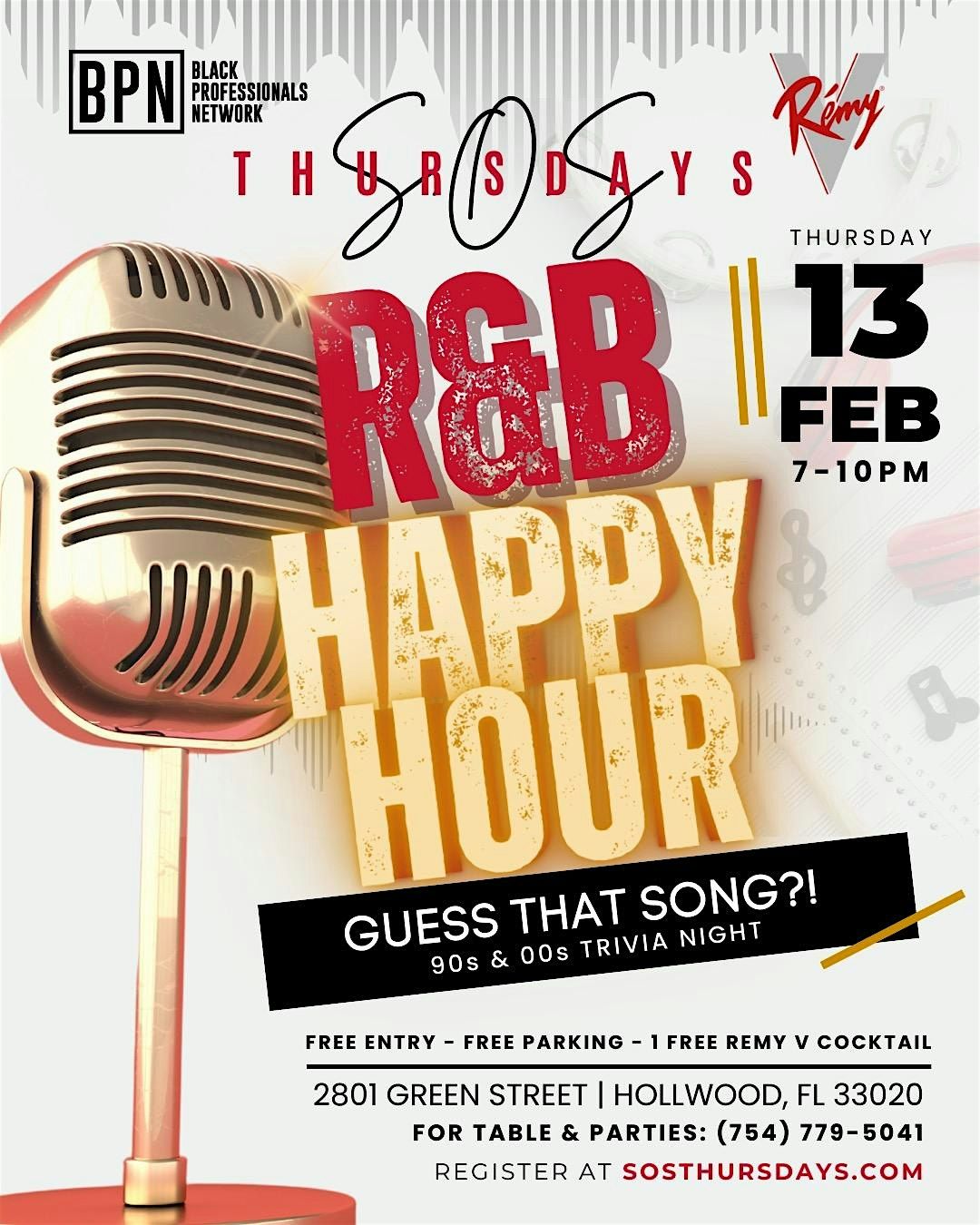 SOS Thursdays RnB Party (Happy Hour 90's & 00's Trivia by BPN)