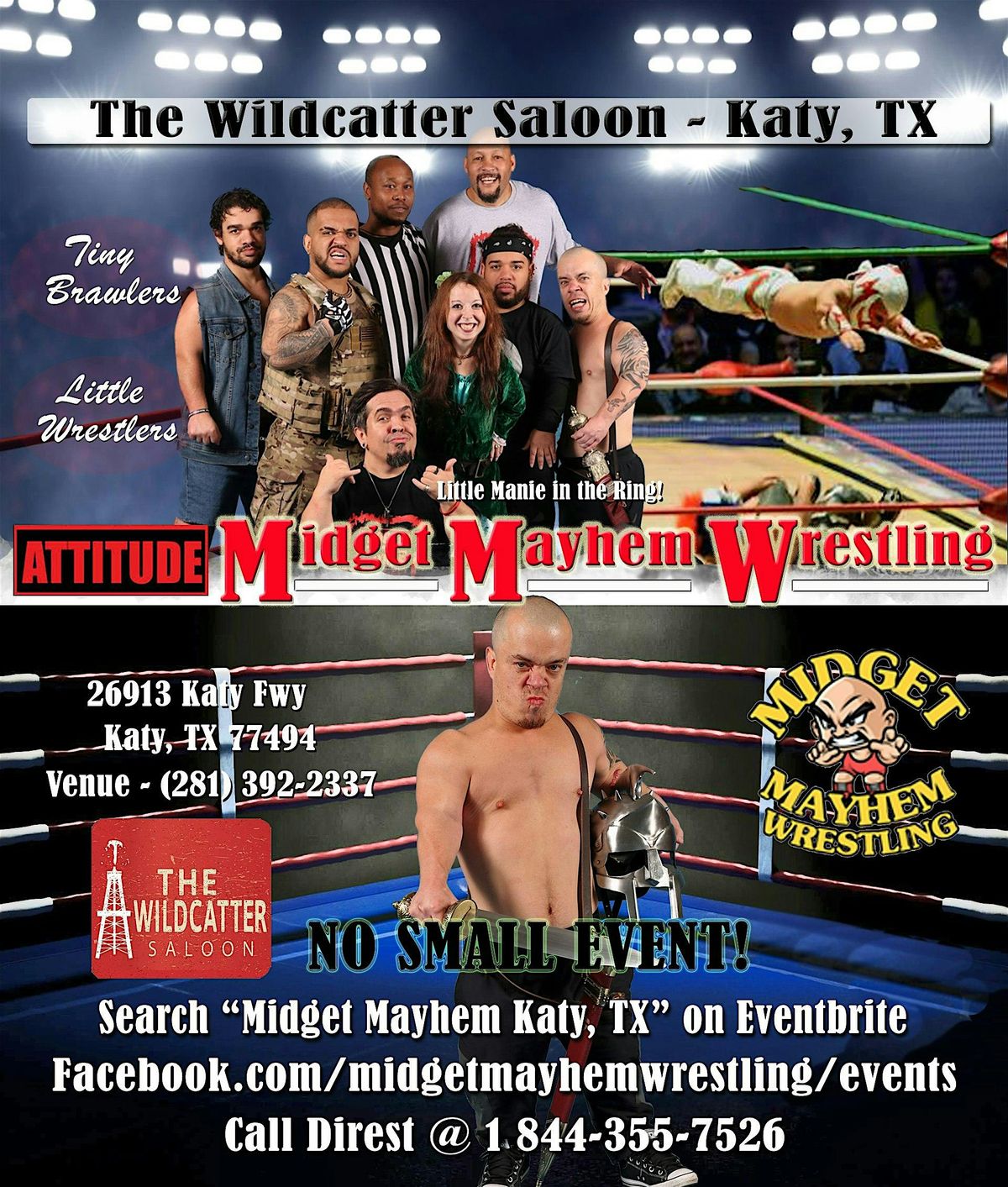 Midget Mayhem Wrestling with Attitude Goes Wild! Katy TX 21+