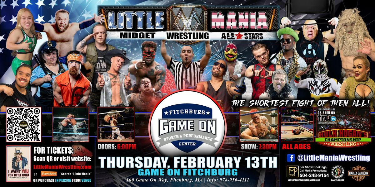 Fitchburg, MA - Little Mania Midget Wrestling @ Game On Fitchburg