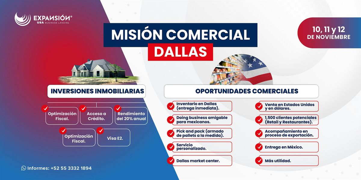 MISI\u00d3N COMERCIAL A DALLAS + PARTIDO DE B\u00c1SQUETBOL