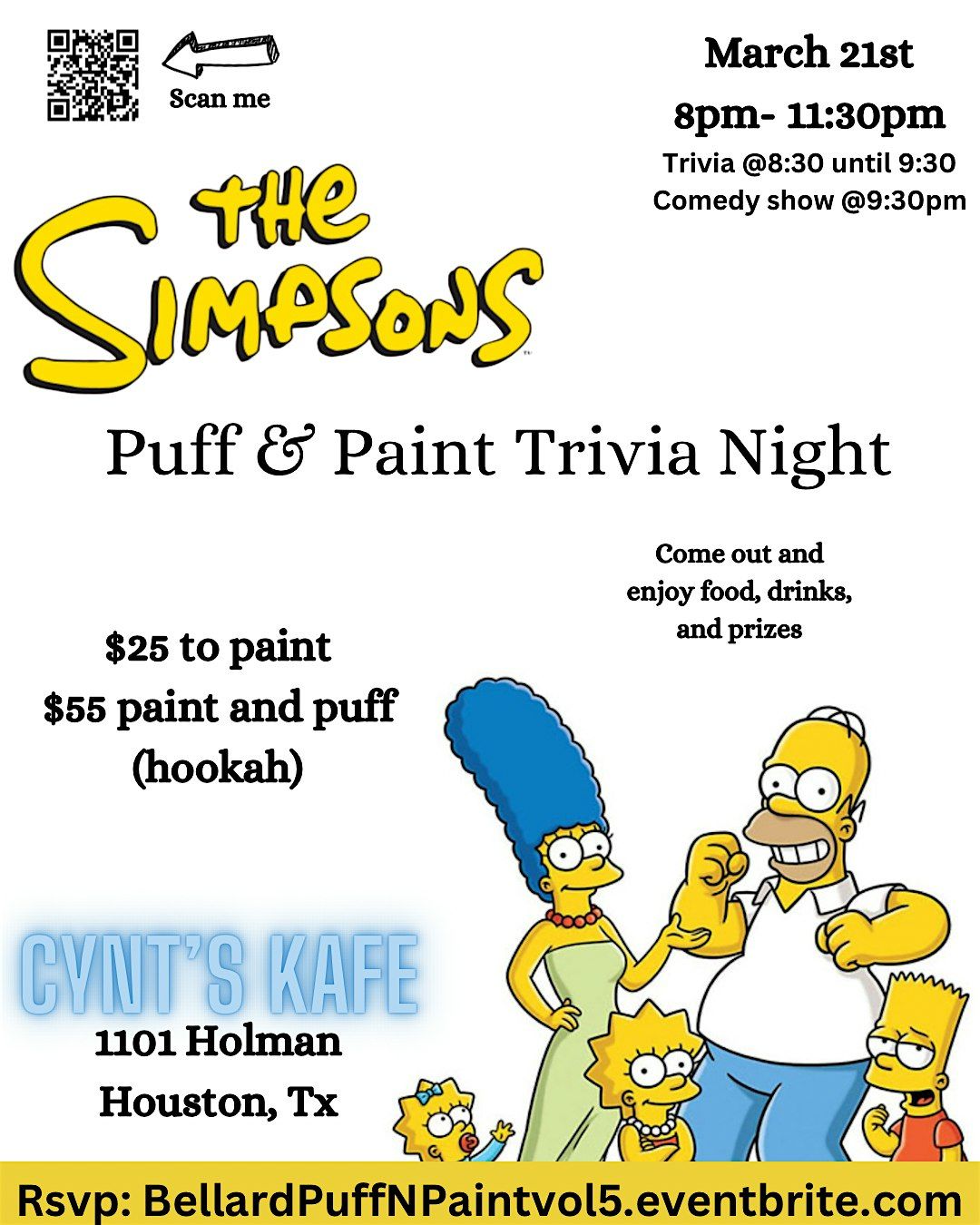 The Simpsons Puff & Paint Trivia Night