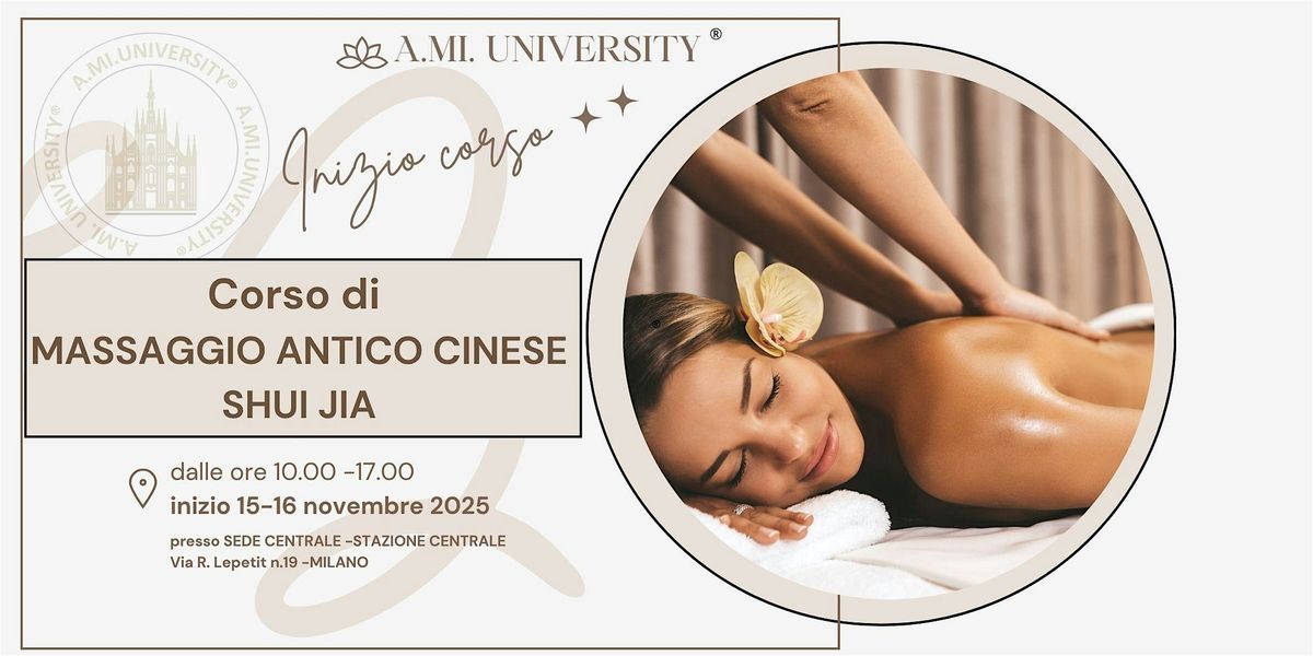 CORSO DI MASSAGGIO ANTICO CINESE SHUI JIA