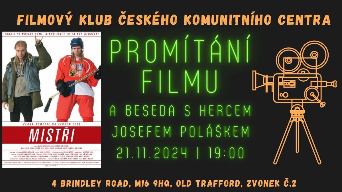 Film Club - movie screening CHAMPIONS with an actor Josef Pol\u00e1\u0161ek 