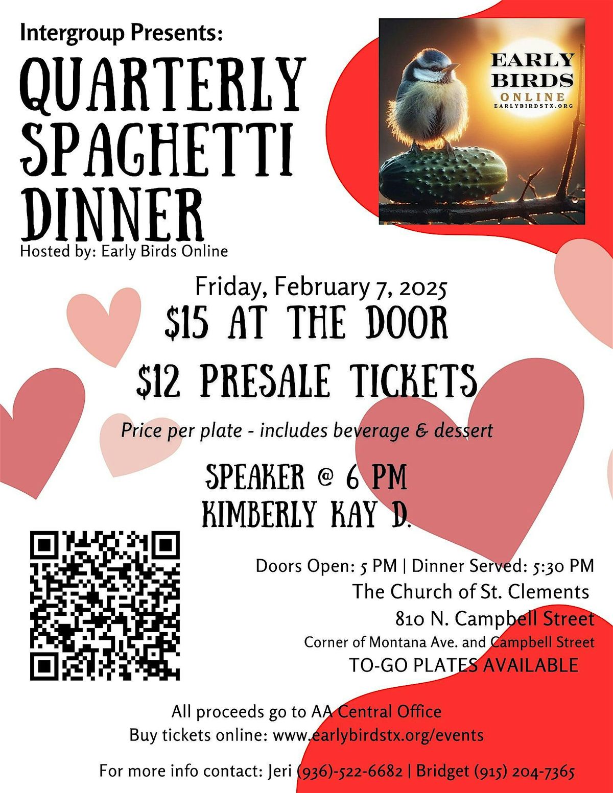 Quarterly Spaghetti Dinner - February 7, 2025