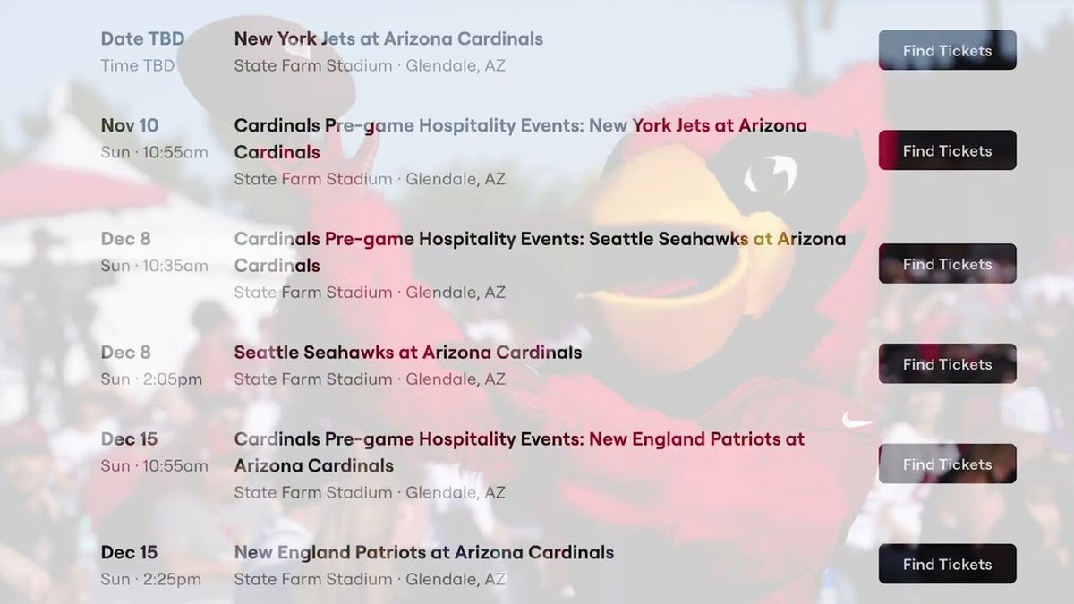 Arizona Cardinals at Seattle Seahawks (Date TBD) Tickets