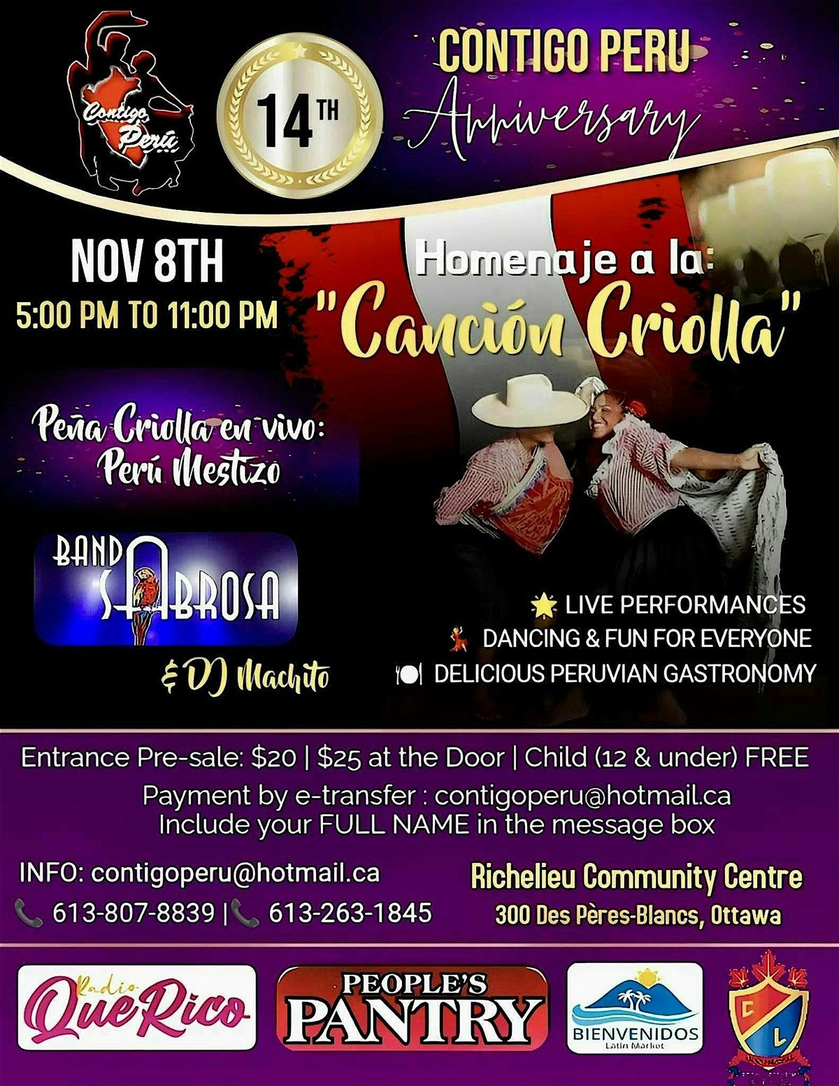 Celebrate 14 Years of Contigo Per\u00fa \u2013 Tribute to La Canci\u00f3n Criolla!