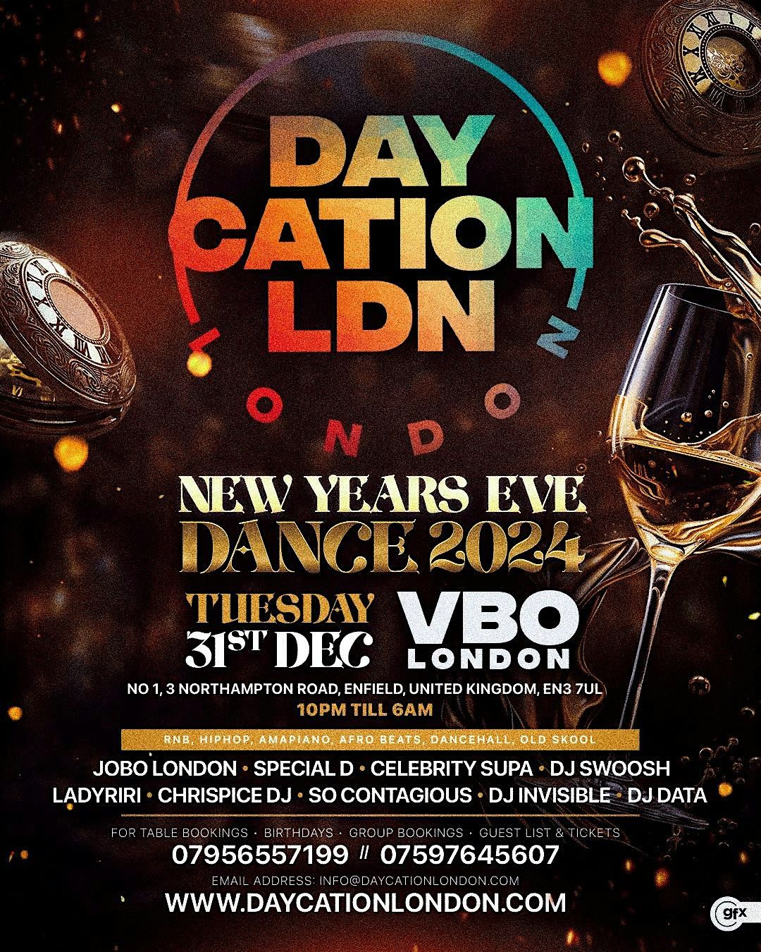 Daycation New Years Eve Party @ VBO London. \u00a310 Tkts