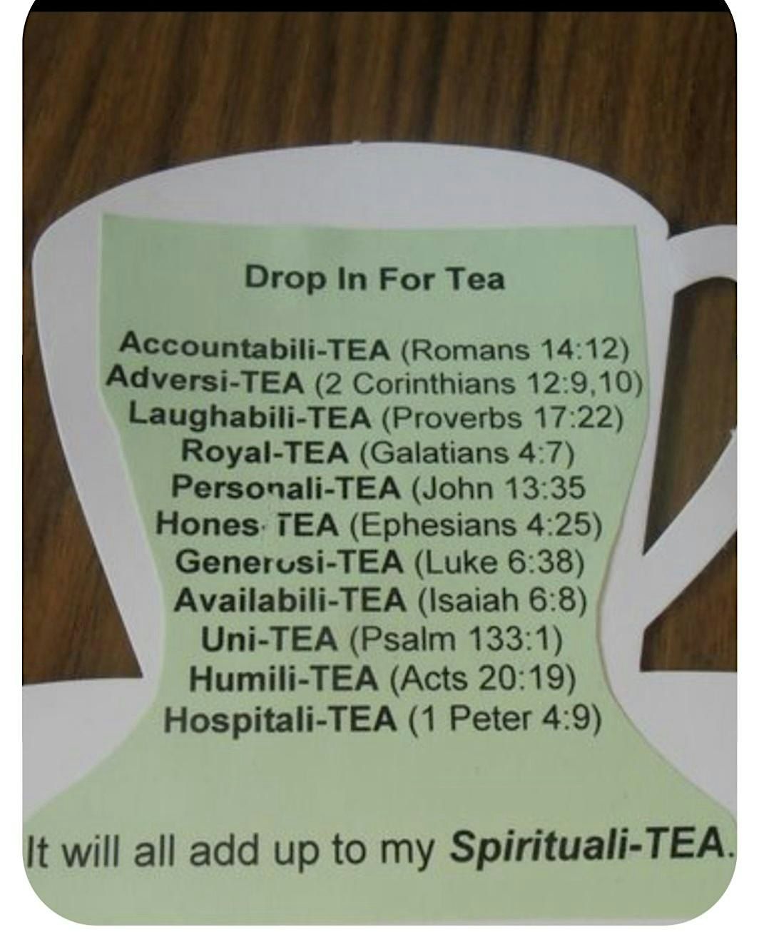 "O Taste and Tea" -  Ps. 34:8