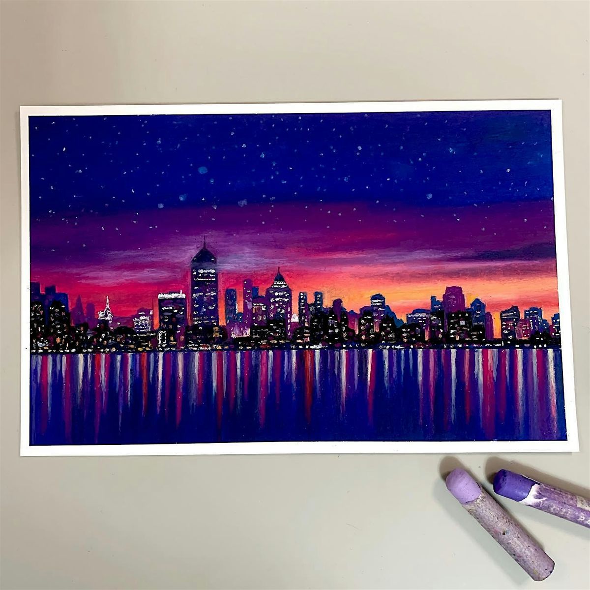 Paint & Sip Night - Cityscape with Oil Pastels