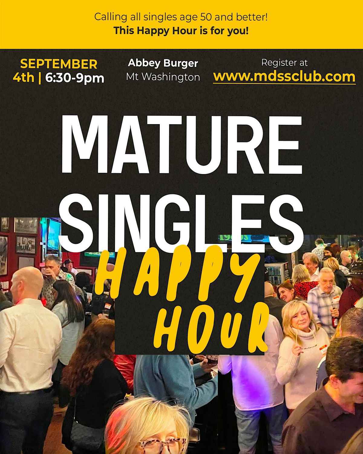 Mature Singles Happy Hour (ages 50+)