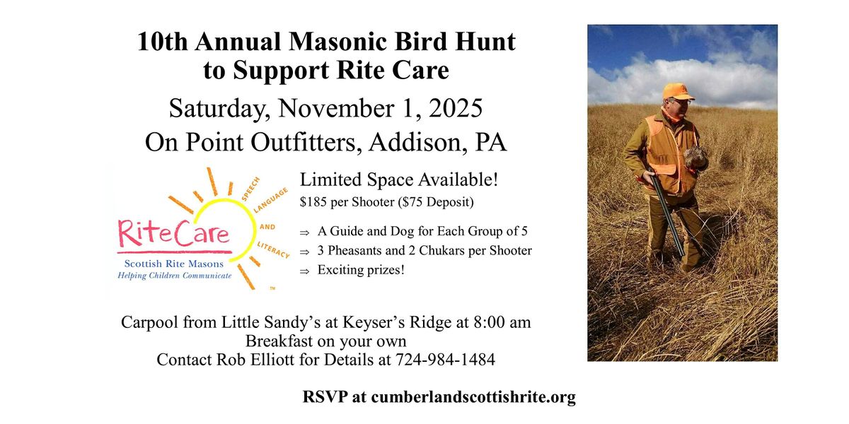10th Annual Bird Hunt to Support RiteCare