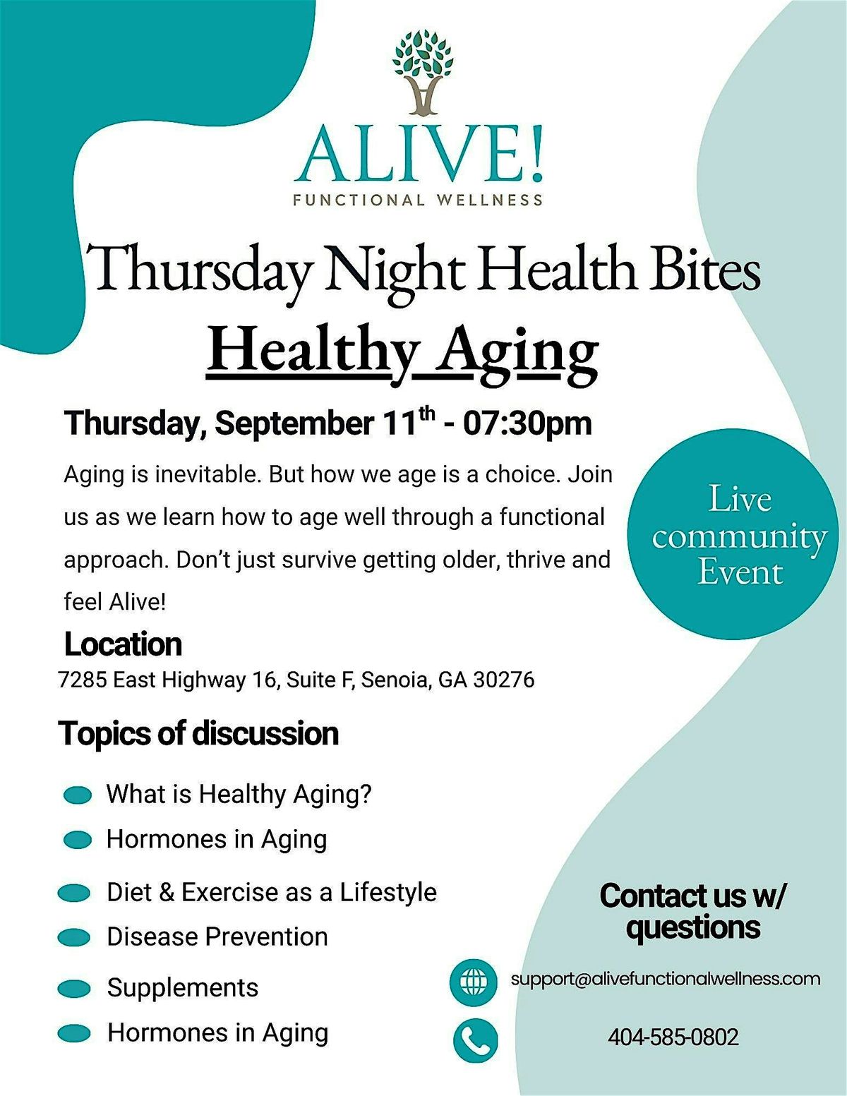 Thursday Night Health Bites- Healthy Aging