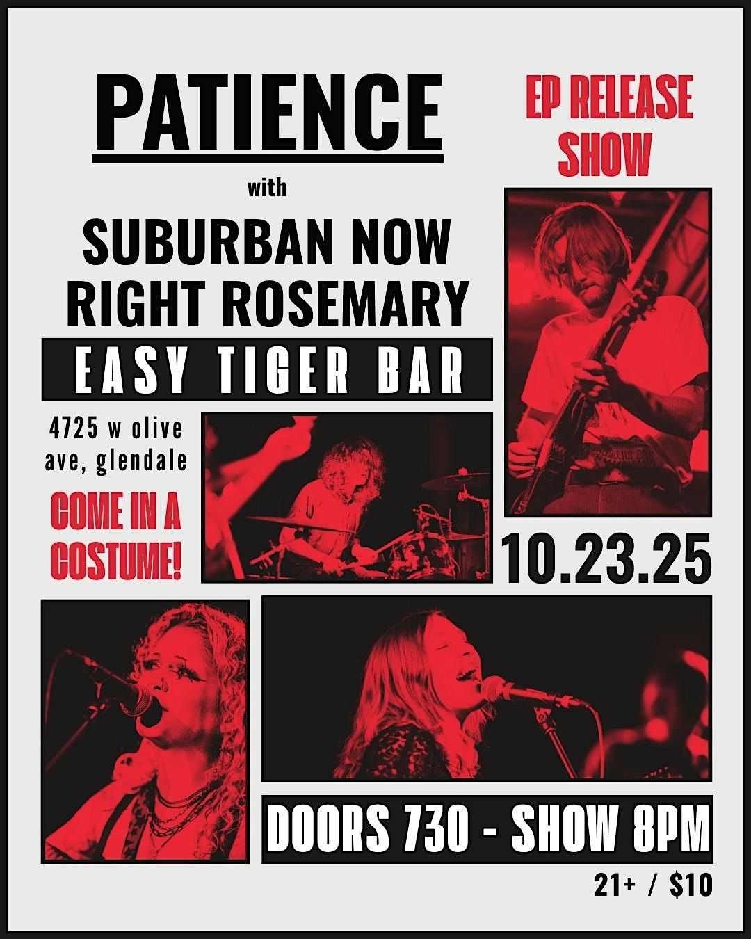 Patience, Suburban Now, & Right Rosemary @ Easy Tiger Bar - Glendale, AZ