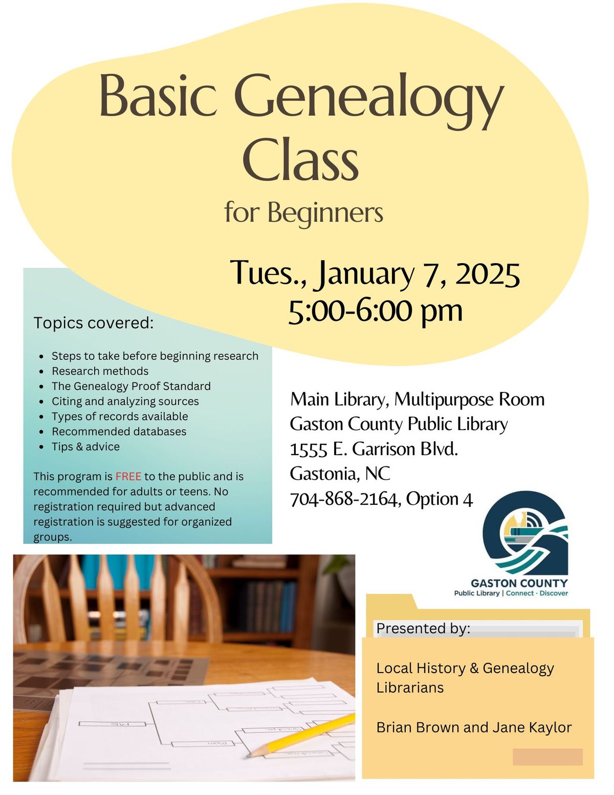 Basic Genealogy Class for Beginners