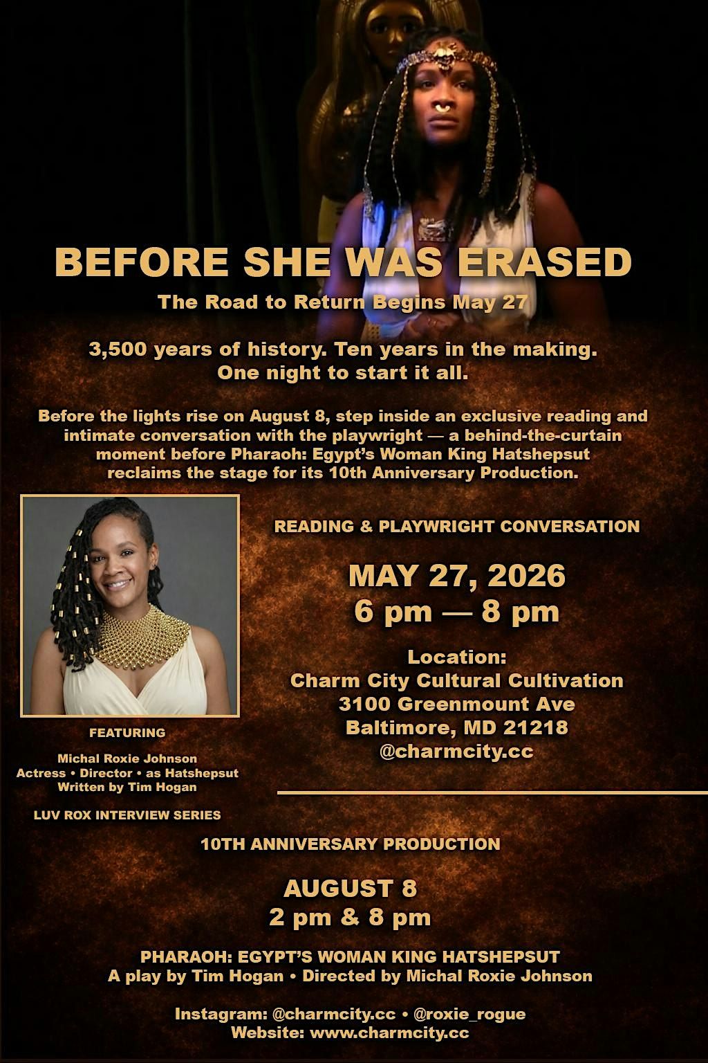 Before She Was Erased: A One-Woman Play Reading & Playwright Conversation
