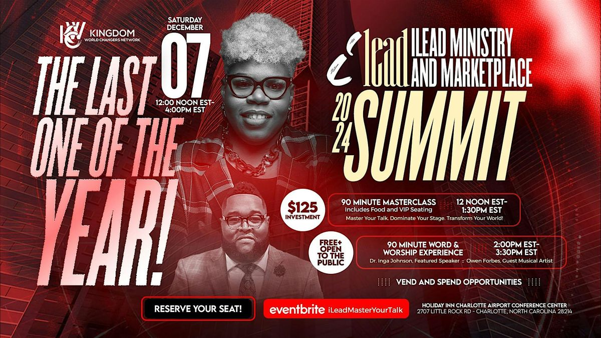 iLead Ministry and Marketplace Summit:  Last Event of the Year