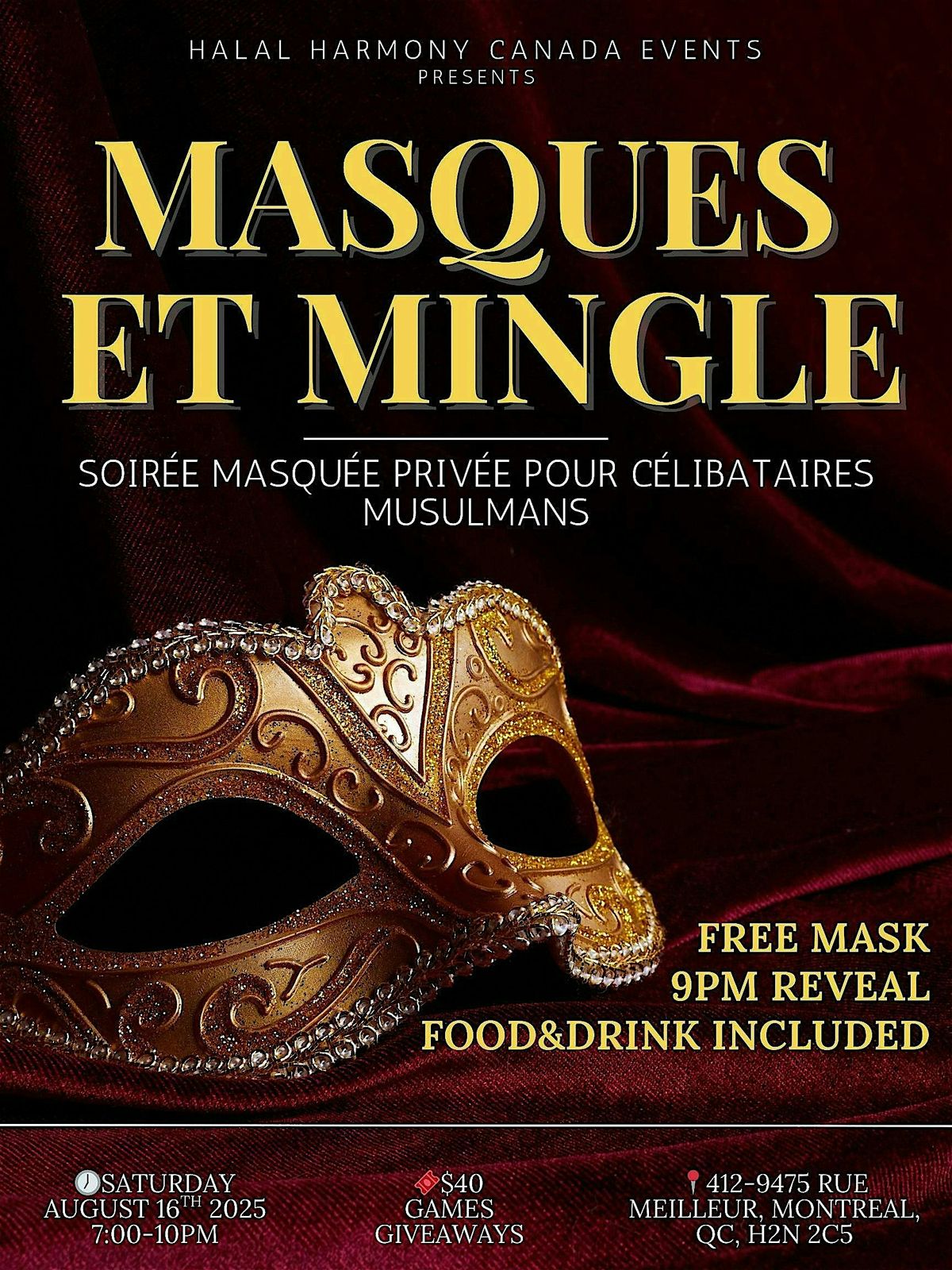 Masques et Mingle [MUSLIM SINGLES MIXER]