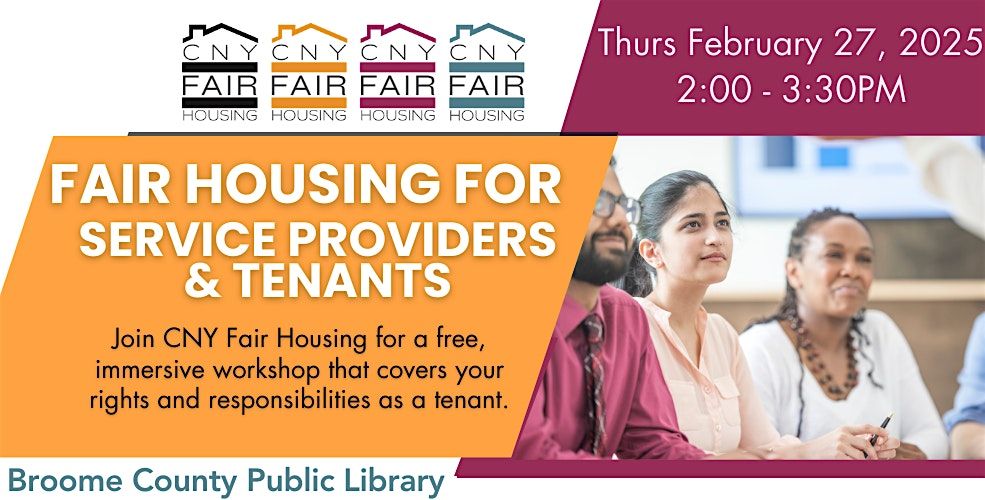 Fair Housing  Training for Service Providers & Tenants - Binghamton, NY