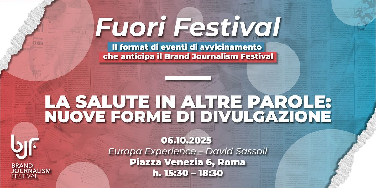BJF Fuori Festival | La salute in altre parole: nuove forme di divulgazione