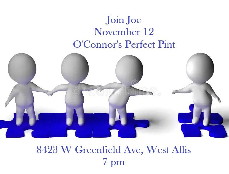 Join Joe November 12 at O'Connor's Perfect Pint