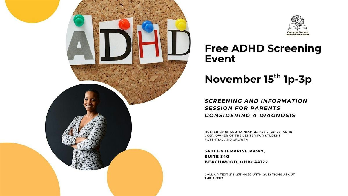 Free ADHD Screening for Children\/Teens