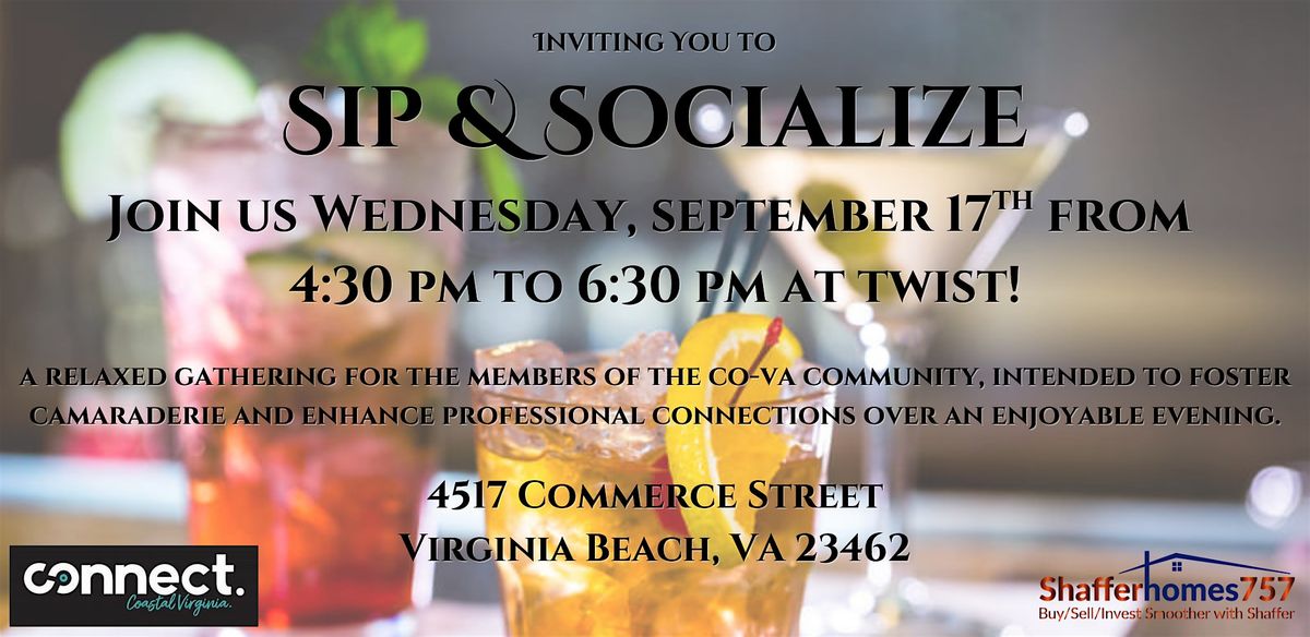 Connect Coastal Virginia's Sip&Socialize Business Networking