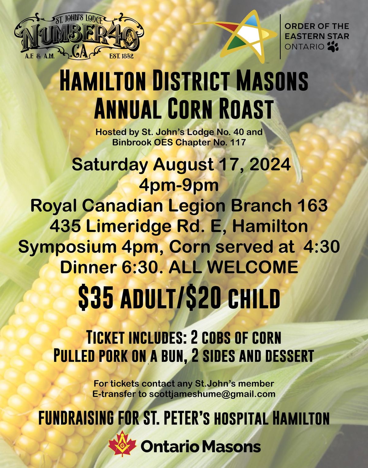Hamilton District Masons Corn Roast
