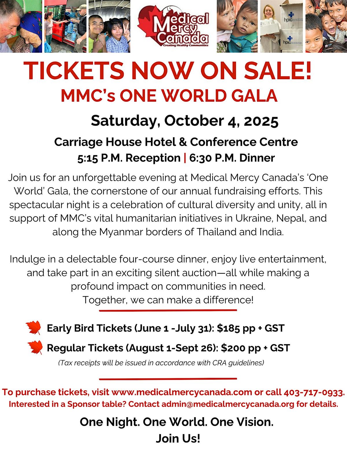 Medical Mercy Canada's "One World Gala" 2025
