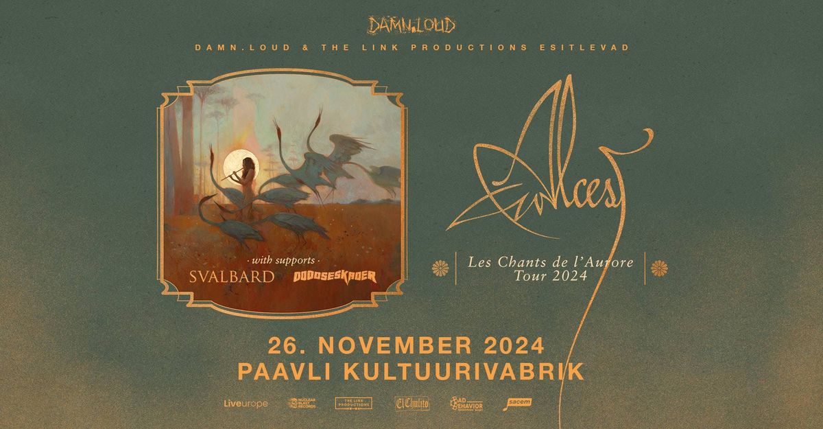 ALCEST (FR), Svalbard (UK), Doodseskader (BE) \u2022 26.11 \u2022 Paavli Kultuurivabrik