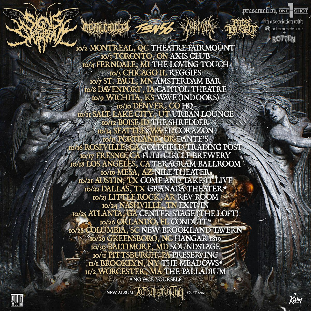 SIGNS OF THE SWARM, MENTAL CRUELTY, TEN56, CARCOSA, FACE YOURSELF