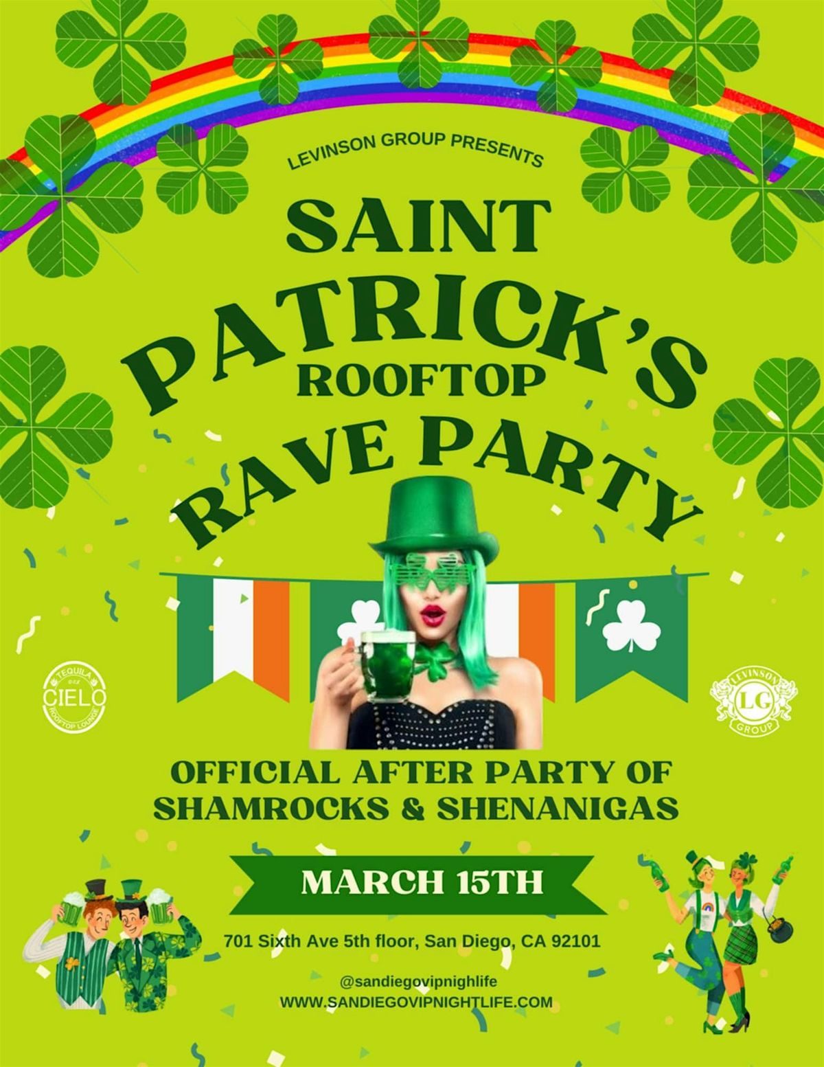 St Patrick's Rooftop Rave - Cielo March 15th