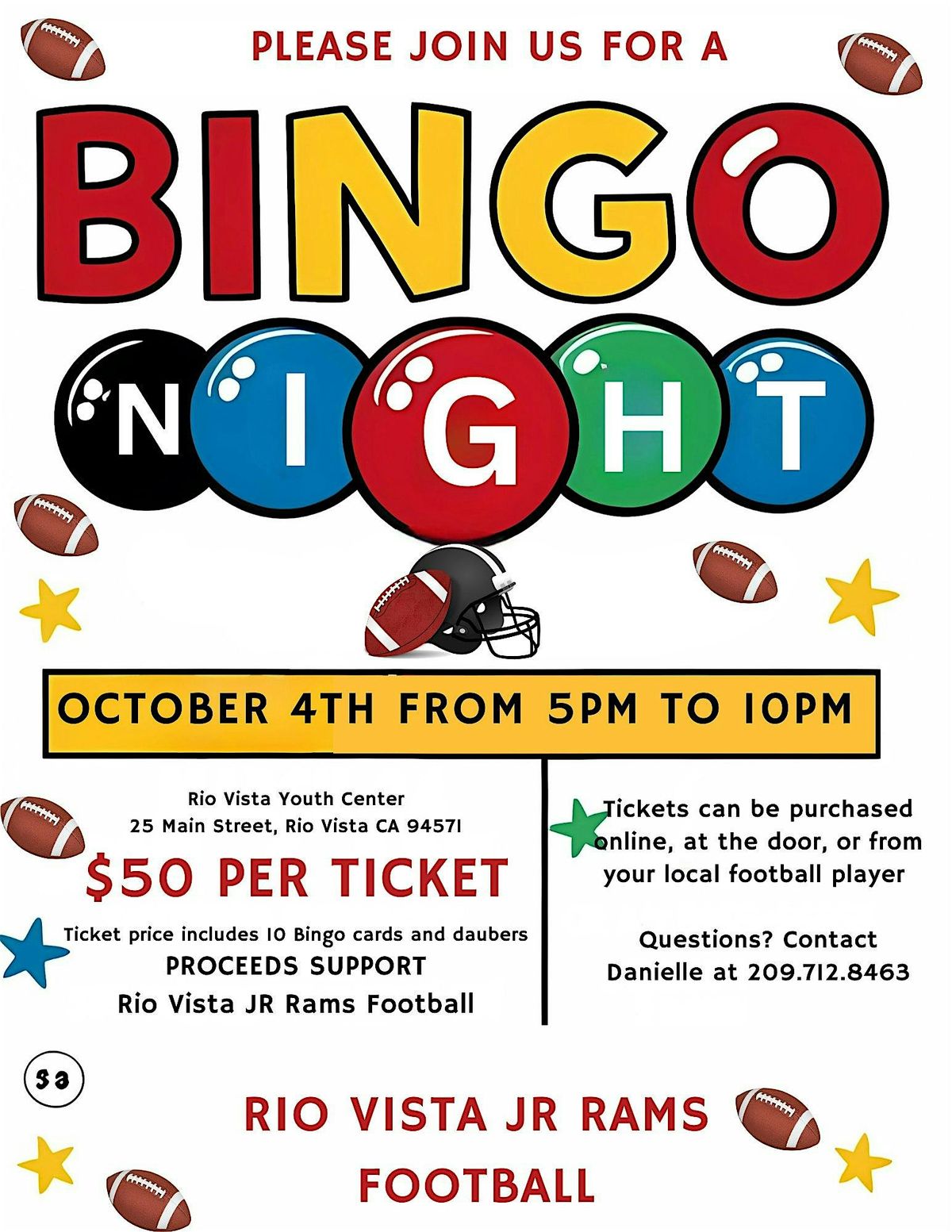 Rio Vista JR Rams BINGO Night