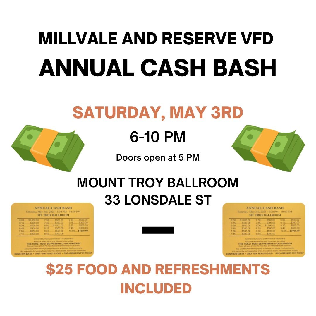 Millvale and Reserve VFD Annual Cash Bash